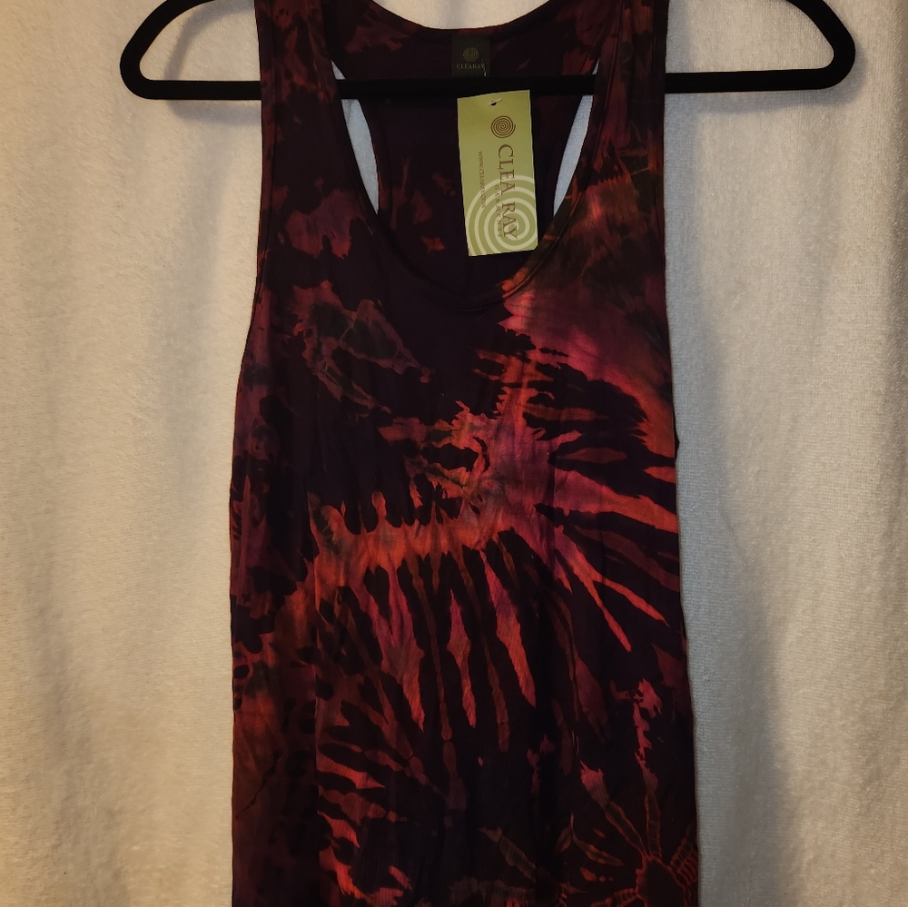 Women's Clea Ray tie dye razer back tank top